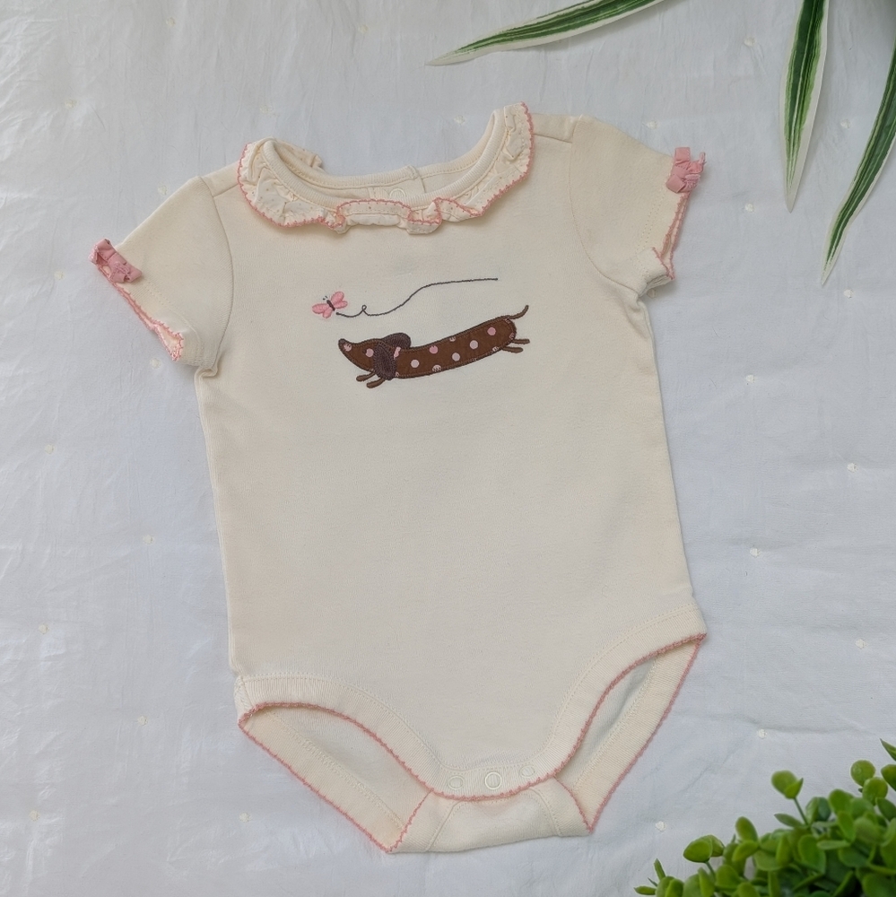 Gymboree Teenie Weenie Dachshund 0-3 Months Onesie